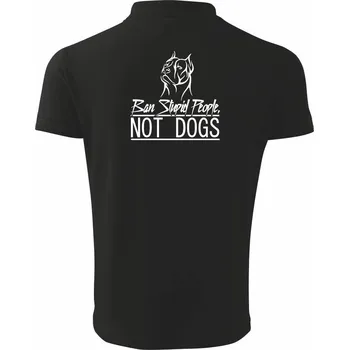 Pánská košile Ban stupid people no dogs - Polokošile pánská Pique Polo 203 - 5XL ( Černá )