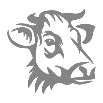 Samolepící dekorace SAMOLEPKA Kráva 004 pravá (17 - šedá) NA AUTO, NÁLEPKA, FÓLIE, POLEP, TUNING, VLASTNÍ TEXT, TISK, AUTOSAMOLEPKY.cz, POLEPY, OBRÁZEK, LOGO, SAMOLEPKY