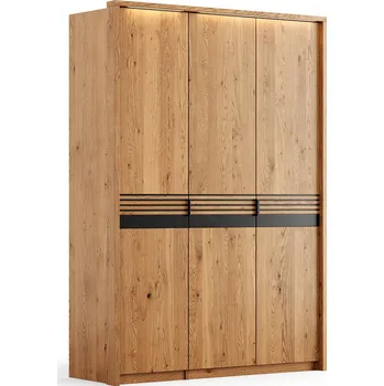 Šatní skříň Ravello dubová skříň 3D, dub, barva přírodní, rozměr 219x156x58cm