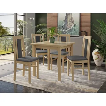 Jídelní stůl Jídelní stůl se 4 židlemi - AL27, Barva dřeva: sonoma-L, Potah: 26x - Kronos 22 MIRJAN 5902928194524