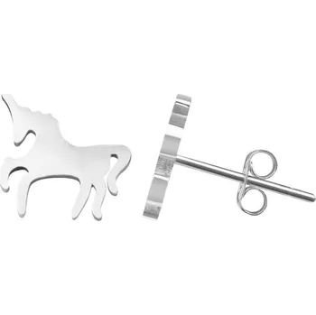 Náušnice Troli Designové ocelové náušnice Jednorožec + 2 měsíce na vrácení zboží