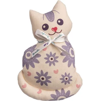 Dekorativní polštářek Lavandia Relaxační vonný polštářek z levandule ve tvaru kočičky 20 x 12 cm Vzor: Lavandia - sluníčkový květ