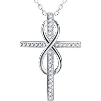 Náhrdelník Stříbrný řetízek s křížkem a nekonečnem