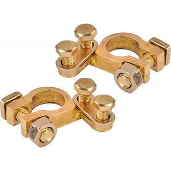 Bateriové kleště DEMA Bateriové svorky +/- zahnuté