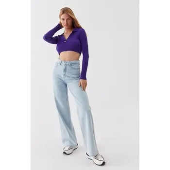 Dámský svetr Tommy Jeans Svetr Badge DW0DW14950 Fialová Slim Fit L