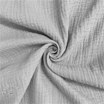 Dvojitá gázovina/mušelín light grey