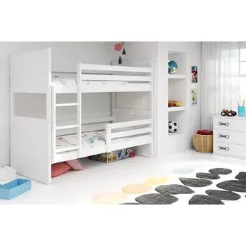Dětská postel Nábytek PEGAS s.r.o. Dětská patrová postel RICO 90x200 cm, včetně matrací, Bílá/Bílá