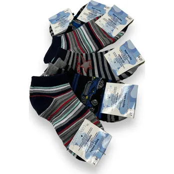 LookeN Chlapecké kotníkové ponožky 6x párů 03 Barva: Modrá, Velikost: 28-31