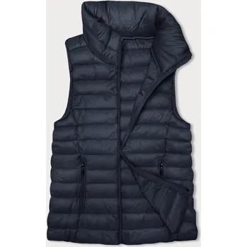 Dámská vesta Tmavě modrá dámská prošívaná vesta (5M9155-215) odstíny modré L (40)