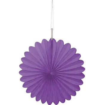 Unique - Sada 3 dekorativních papírových vějířů fialových - Basic -