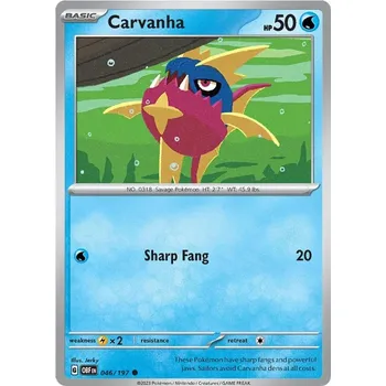 Karetní hra Carvanha 046/197 - Obsidian Flames Typ karty: Non-Holo