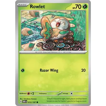 Karetní hra Rowlet 013/197 - Obsidian Flames Typ karty: Non-Holo