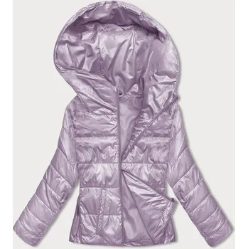 Krátká dámská bunda ve vřesové barvě s kapucí (B8187-51) odstíny fialové M (38)