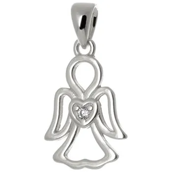 Přívěsek Stříbrný přívěšek anděl se zirkony STRZ0992F