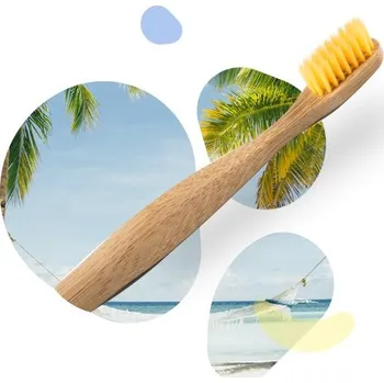 Zubní kartáček NORDICS Bambusový kartáček žlutý 1 ks