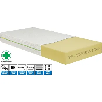 Matrace MOLMAT Matrace ze studené pěny (HR+) Rozměr: 200 x 90 cm výška 15cm, nosnost až 130 kg/os, tuhost: 3,5 z 5