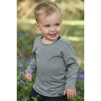 Dívčí oblečení světle šedé tričko z recyklovaného úpletu