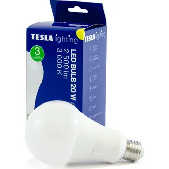 Žárovka TESLA lighting Tesla - LED žárovka BULB E27, 20W, 230V, 2500lm, 25 000h, 3000K teplá bílá 220st