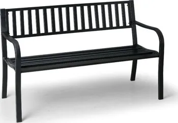 Zahradní lavice Strip kovová lavička s opěradlem 430004 127 x 60 x 80 cm černá