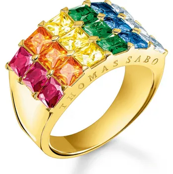 Prsten THOMAS SABO prsten Colourful stones pavé gold TR2359-996-7-54