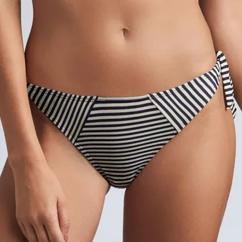Dámské plavky Marlies Dekkers - Holi vintage plavkové kalhotky nízké zavazovací blue ecru M 18192