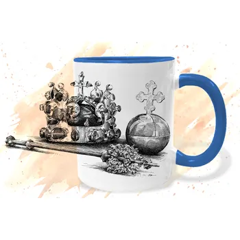 Hrnek - Korunovační klenoty Barva: Modrá