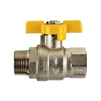 Vodovodní kohout IVR 101/A ELITE GAS kulový kohout FM1", závitový, plnoprůtočný, motýl, plyn, poniklovaný