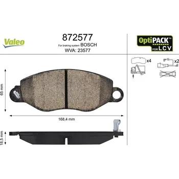 Brzdová destička Sada brzdových destiček, kotoučová brzda VALEO 872577