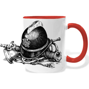 Hrnek - Hasičská helma Barva: Červená