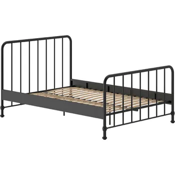 Postel Černá kovová postel Vipack Bronxx 140 x 200 cm