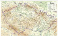 Česko: Nástěnná mapa reliéf a povrch 1:500 000 - Kartografie PRAHA (2023)