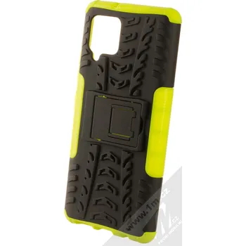 Pouzdro na mobilní telefon 1Mcz Tread Stand odolný ochranný kryt se stojánkem pro Samsung Galaxy A42 5G limetkově zelená černá (lime green black)