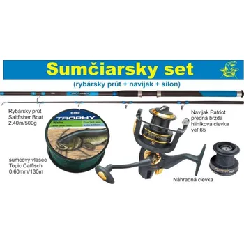 Rybářský prut SPORTS Akční set na lov sumce - Prut s navijákem a silon