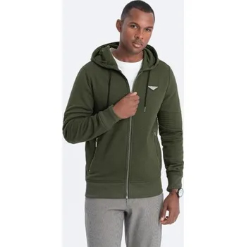 Pánská mikina Pánská rozepínací mikina s kapucí V1 OM-SSZP-22SS-010 olivová