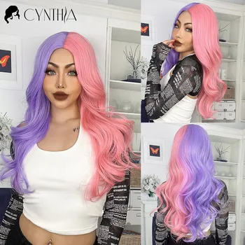 Paruka Výrazná dlouhá barevná paruka s loknami Barva: světlefialovorůžová(TB099-3)