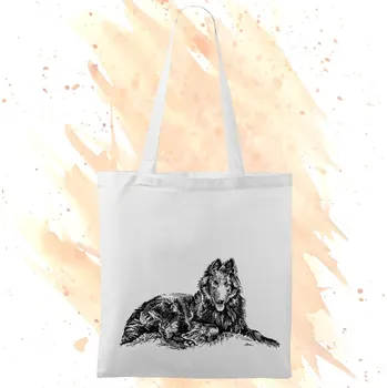 Plátěná taška - Belgický ovčák Groenendael Barva: Bílá