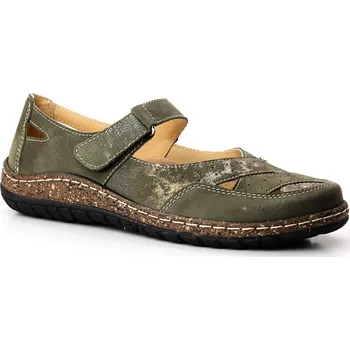 Dámské sandále Hilby WA 548 Dámské kožené sandály, barva oliva