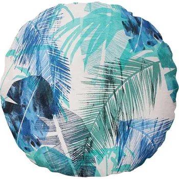 Polštář Polštář ROUND 50 cm - Listy banánovníku - modrý
