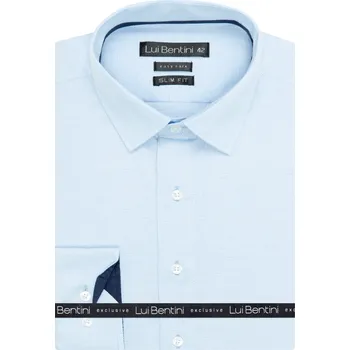 Pánská košile Košile AMJ kolekce Lui Bentini Slim fit modrá s jemnou strukturou LDS230 velikost: 41, délka rukávu: dlouhý rukáv