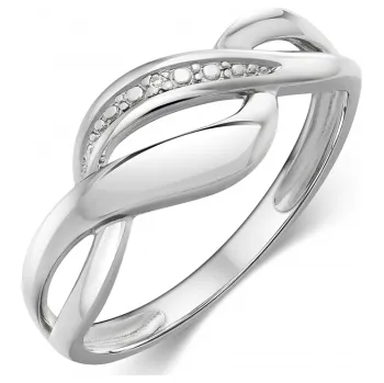 Prsten SOFIA stříbrný propletený prsten se zirkony DOZJJP-RDA-8H-54