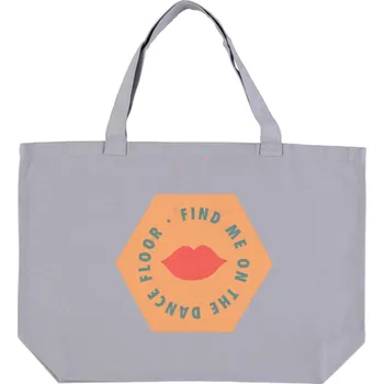 SISTERS DEPARTMENT XL Taška | Grey w/ "find me on the dance floor" print