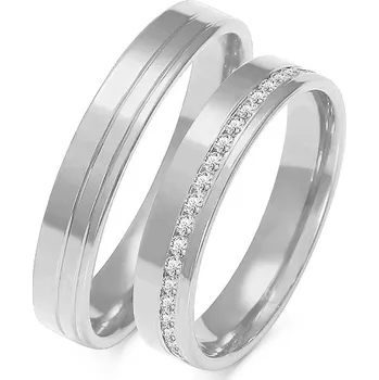 Prsten SOFIA zlatý dámský snubní prsten ZSO-277WWG-CZ