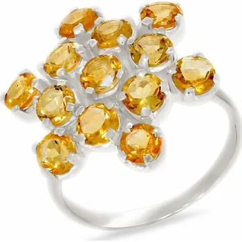 Prsten Citrín prsten stříbro Ag 925 R5097C 52 mm (US 6), 4,8 g