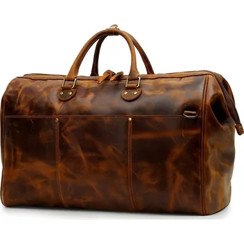 Sportovní taška Retro kožená sportovní taška na cesty unisex Barva (Varianta): tmavě hnědá