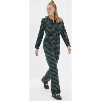 Dámský overall Trendyol zelený kostkovaný overal na zip Trendyol Other 1743302