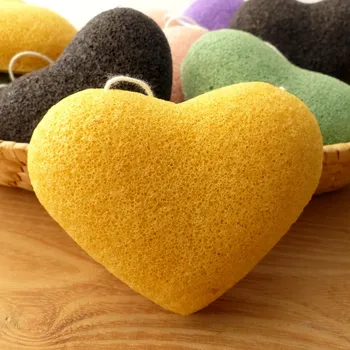 Houbička Konjac houbička žluté srdíčko (Konjac houbička na čištění pleti)