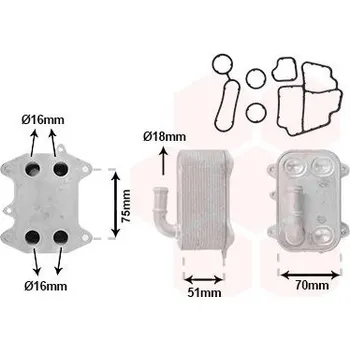 Motor automobilu Olejový chladič, motorový olej VAN WEZEL 03013723