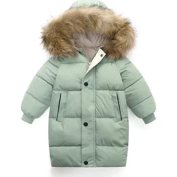 Dívčí bunda Dětská zimní prošívaná prodloužená bunda (3-10 let) Barva: zelená, Velikost: 130/6 let