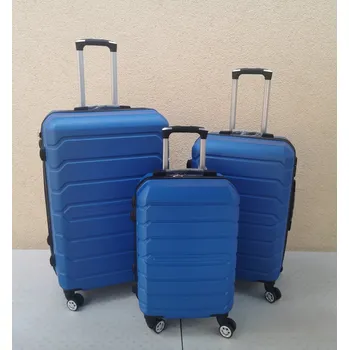 Cestovní skořepinové kufry sada 3ks, barva modrá