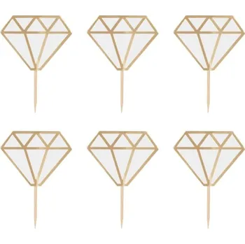 Party dekorace Ginger Ray Zápich na donuty Diamant Zásnuby 6 ks